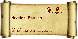Hradek Etelka névjegykártya